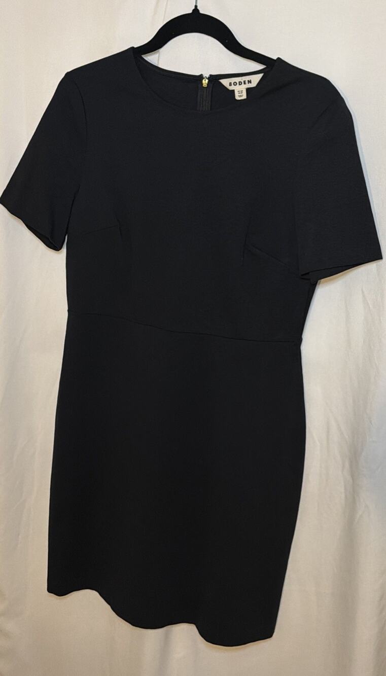 Boden Mini Sheath Shift Knit Dress Black Size 8R Little Black Dress